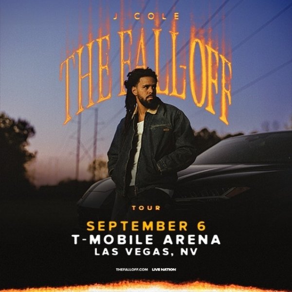 J. Cole performing live in concert at T-Mobile Arena in Las Vegas.