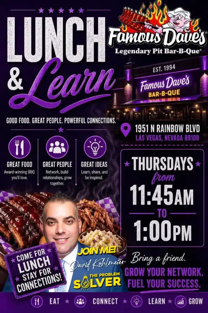Lunch & Learn networking event at Famous Dave’s in Las Vegas.