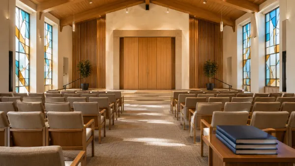 Contemporary Reform synagogue sanctuary in Las Vegas