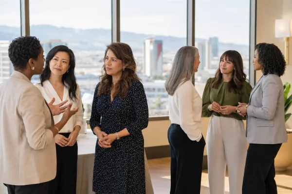 Women entrepreneurs and business professionals connecting at a Las Vegas networking event
