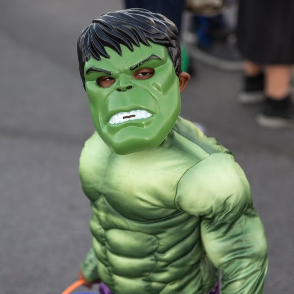 Child dressed as the Hulk for the Spooky Trails Trunk-or-Treat in Las Vegas