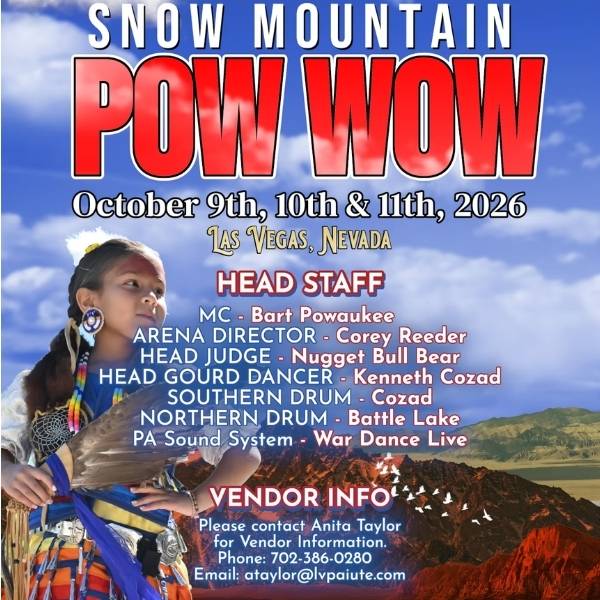 Native American dancers participating in the 34th Annual Snow Mountain Pow Wow in Las Vegas.