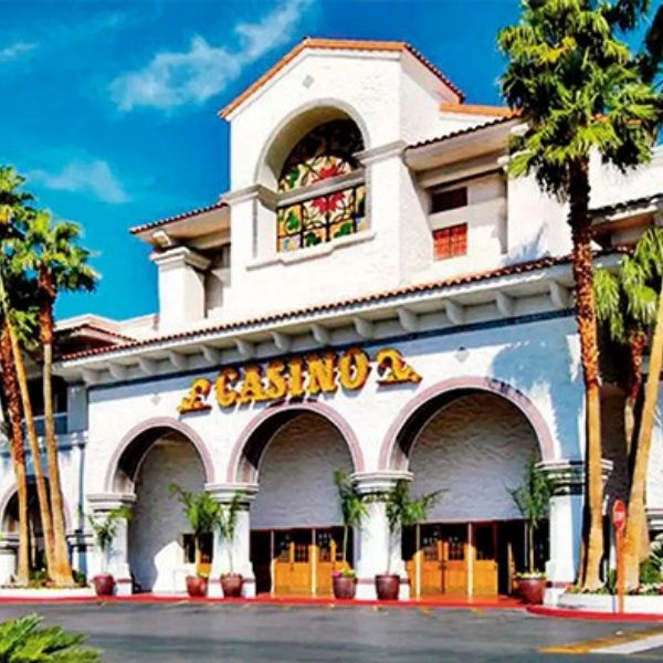 Exterior entrance of Gold Coast Hotel and Casino on West Flamingo Road in Las Vegas.