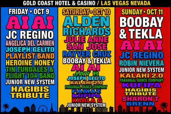Pinoy Festival Las Vegas 2026 artist lineup at Gold Coast Hotel and Casino.