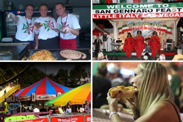 Visitors enjoying Italian food and live entertainment at the San Gennaro Feast in Las Vegas