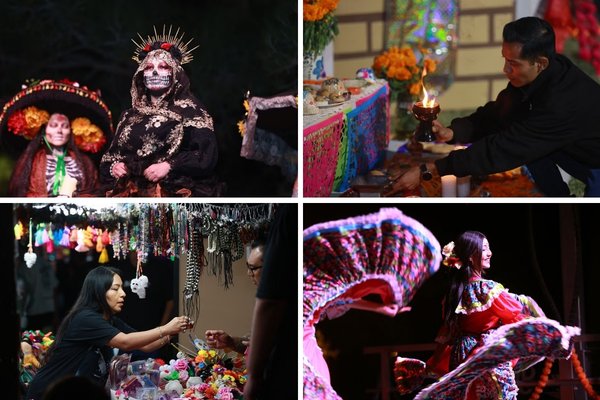Ofrendas, marigolds, and traditional decorations at the Life in Death Festival in Las Vegas