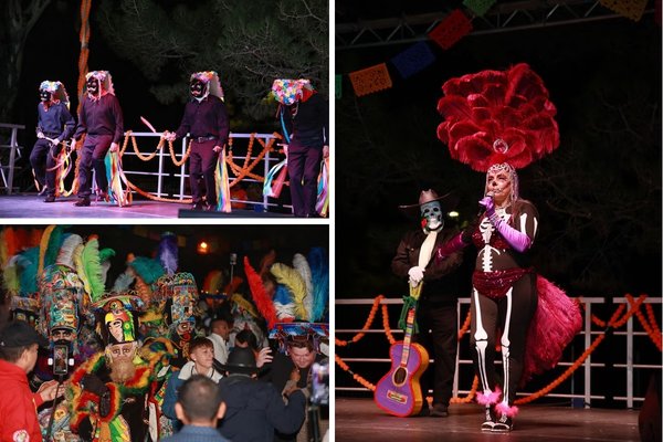 Mexican folkloric dancers performing during the Life in Death Day of the Dead Festival