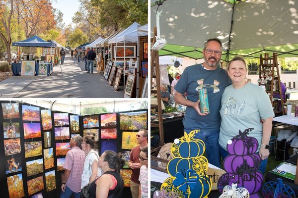 Visitors exploring artist booths at Art in the Park in Boulder City