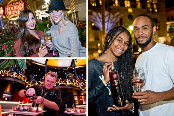 Wine and gourmet food presented at the Las Vegas Food and Wine Festival at Rio Las Vegas