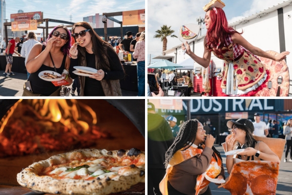 Guests enjoying unlimited pizza samples at the Las Vegas Pizza Festival
