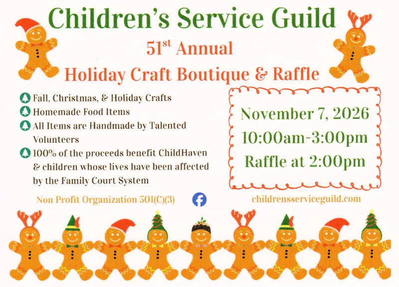 Flyer for the Children's Service Guild Holiday Craft Boutique
