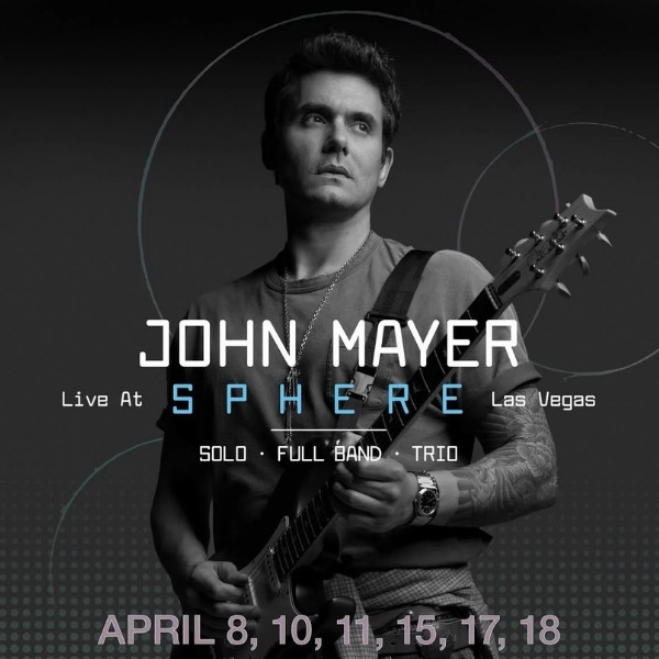 John Mayer Live at Sphere Las Vegas residency in April 2027