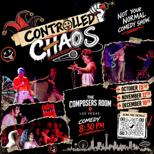 Controlled Chaos Comedy performing at The Composers Room in Las Vegas.